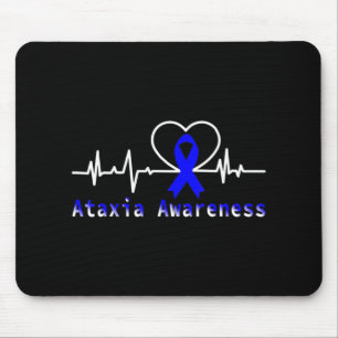 Ataxia Awareness Heartbeat Warrior Support T-Shirt Mouse Mat
