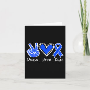 Ataxia Awareness Month Blue Ribbon Peace Love Cure Card