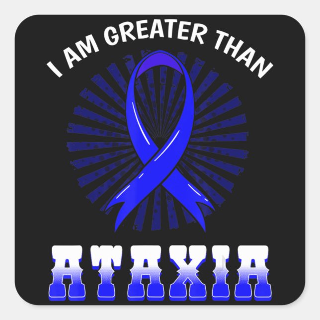 Ataxia Awareness Neurological Sign Hemiataxia Blue Square Sticker (Front)