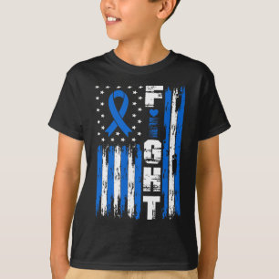 Ataxia Awareness Patriotic Usa American Flag Blue T-Shirt