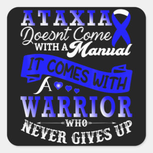 Ataxia Awareness Warrior Family Support T-Shirt34  Square Sticker