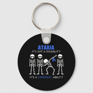 Ataxia It's not a disability Tshirt dabbing skelet Key Ring