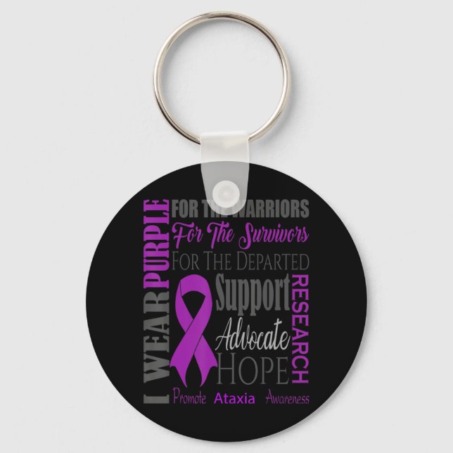 Ataxia Neurological Sickness Awareness for Warrior Key Ring (Front)