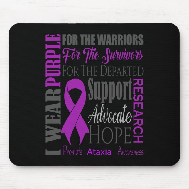 Ataxia Neurological Sickness Awareness For Warrior Mouse Mat (Front)