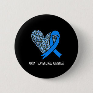 Ataxia Telangiectasia Awareness Blue Ribbon 6 Cm Round Badge