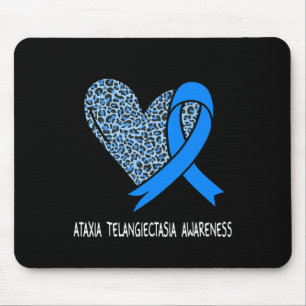 Ataxia Telangiectasia Awareness Blue Ribbon Mouse Mat