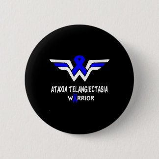 Ataxia Telangiectasia Awareness Warrior Support Bl 6 Cm Round Badge