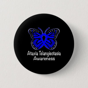 Ataxia Telangiectasia Awareness Warrior Support Bl 6 Cm Round Badge