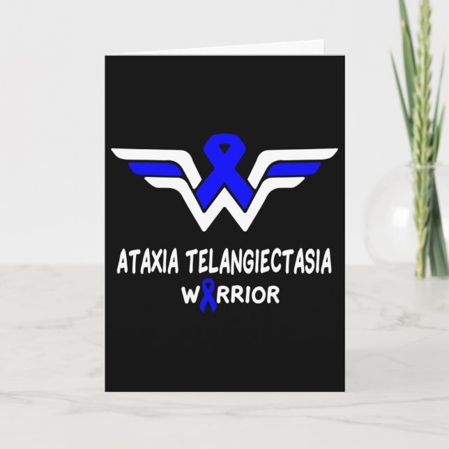 Ataxia Telangiectasia Awareness Warrior Support Bl Card (Front)