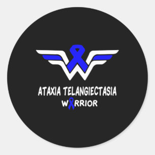 Ataxia Telangiectasia Awareness Warrior Support Bl Classic Round Sticker