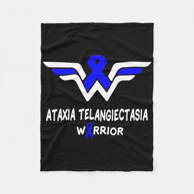 Ataxia Telangiectasia Awareness Warrior Support Bl Fleece Blanket (Front)