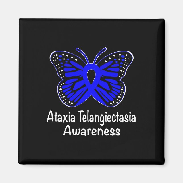 Ataxia Telangiectasia Awareness Warrior Support Bl Magnet (Front)