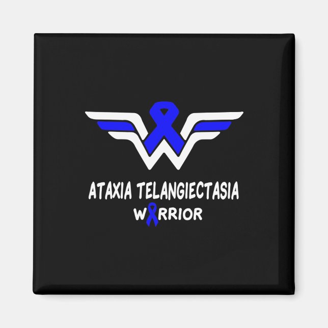 Ataxia Telangiectasia Awareness Warrior Support Bl Magnet (Front)