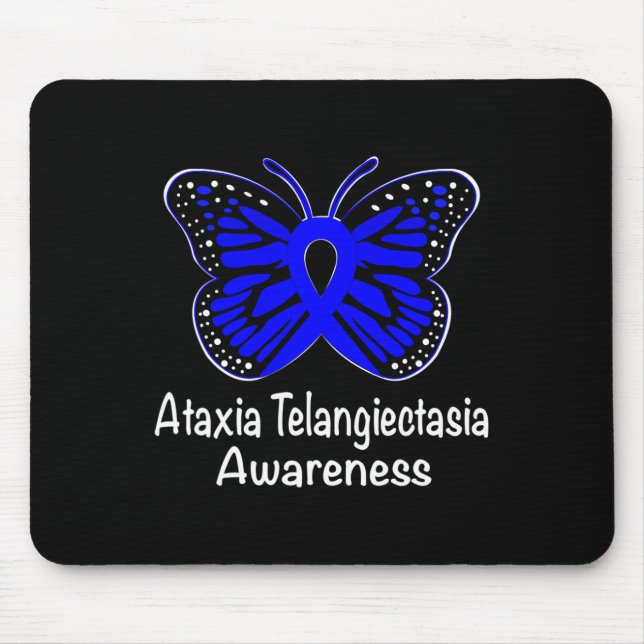 Ataxia Telangiectasia Awareness Warrior Support Bl Mouse Mat (Front)