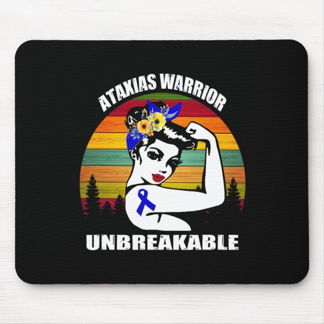 Ataxia Warrior Awareness Automatic Support Gift  Mouse Mat (Front)