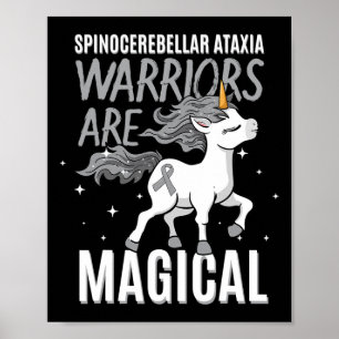 Ataxia Warrior Awareness Ribbon Sca Unicorn  Poster