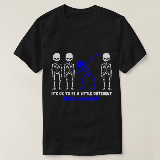 Ataxia Warrior blue Ribbon Awareness disease hallo T-Shirt (Design Front)