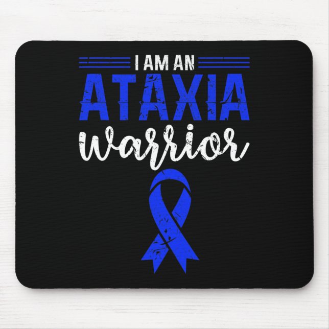 Ataxia Warrior Blue Ribbon Impaired Coordination A Mouse Mat (Front)
