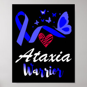 Ataxia Warrior Butterfly Awareness Support  Poster