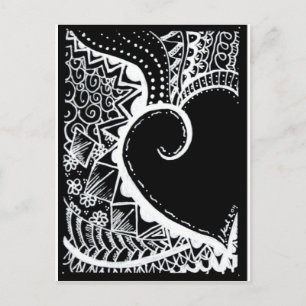 ATC black heart Postcard