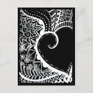 ATC black heart Postcard