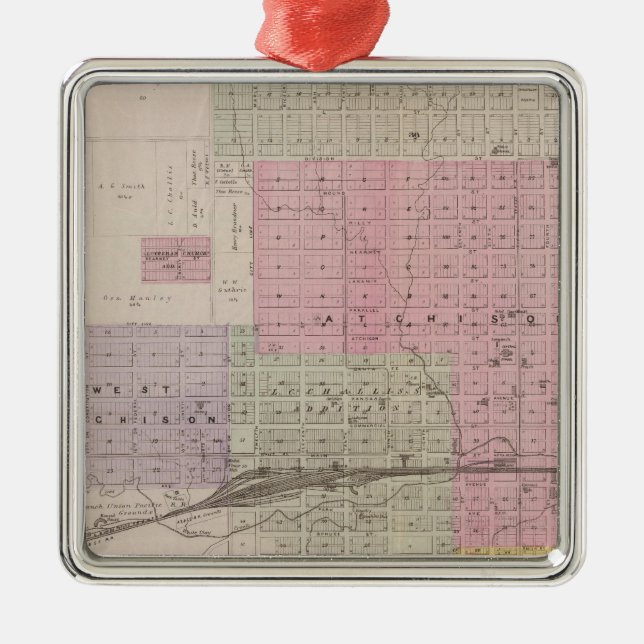 Atchison and vicinity, Kansas Metal Tree Decoration (Front)