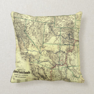 Atchison Topeka & Sante Fe Railroad MAP 1883 WEST Cushion