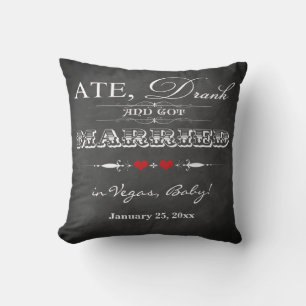 Ate, Drank and Got Married FAUX Chalkboard Pillow