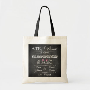 Ate, Drank & Got Married Chalkboard Wedding Bag