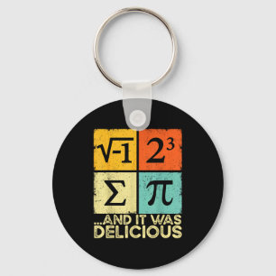 Ate some pie and was delicious funny math pun day key ring