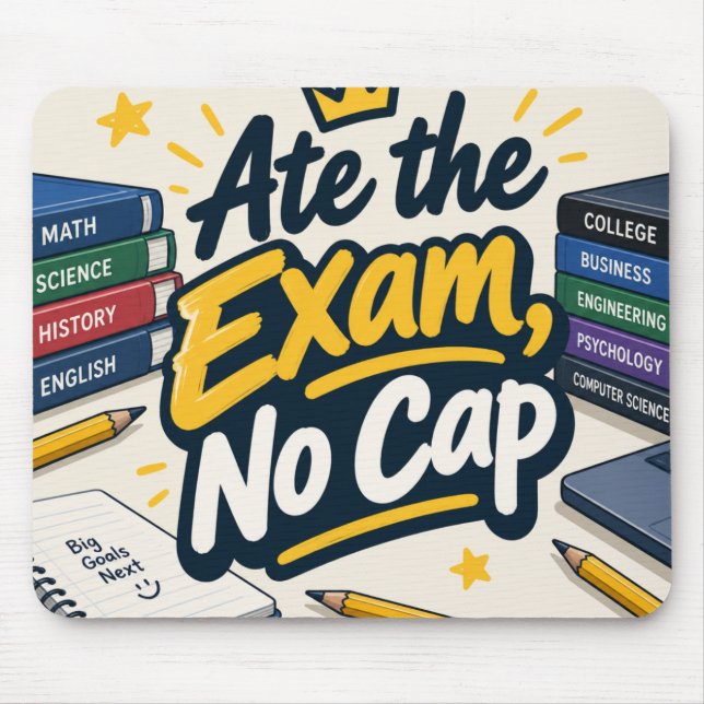 Ate the Exam, no cap  Mouse Mat (Front)