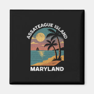Ateague Island Maryland Vintage Sunset Souvenir  Magnet