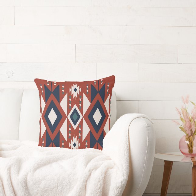 Atec Copper and Blue Design Cushion (Couch)