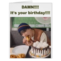 'ATEEZ Hongjoon meme' Birthday Card