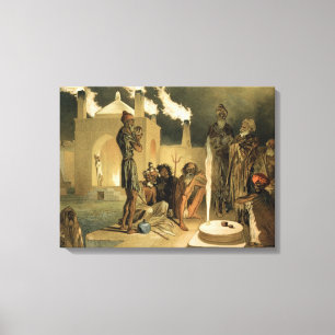 Ateseh-Gah, Indians Devoted to the Cult of Fire, B Canvas Print