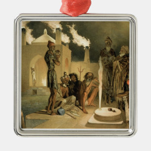 Ateseh-Gah, Indians Devoted to the Cult of Fire, B Metal Tree Decoration