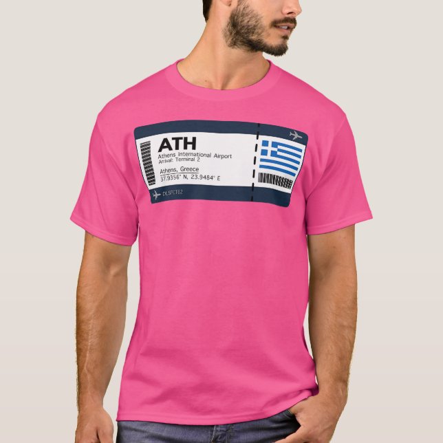 Ath Athens International Airport Boarding Pass Tic T-Shirt (Front)