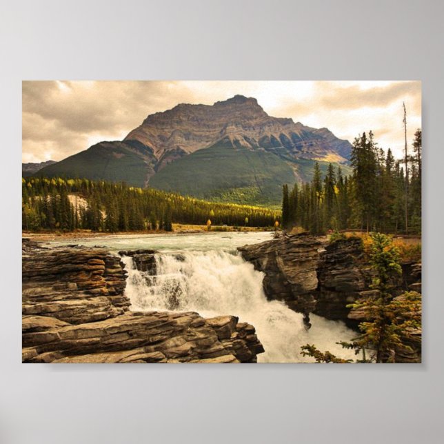 Athabasca Falls Canada stylised Poster (Front)