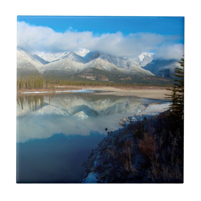 Athabasca River, Jasper National Park, Alberta Tile (Front)