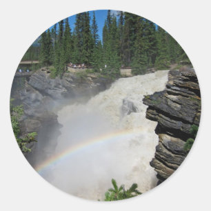 Athabaska Falls in The Rockies Classic Round Sticker