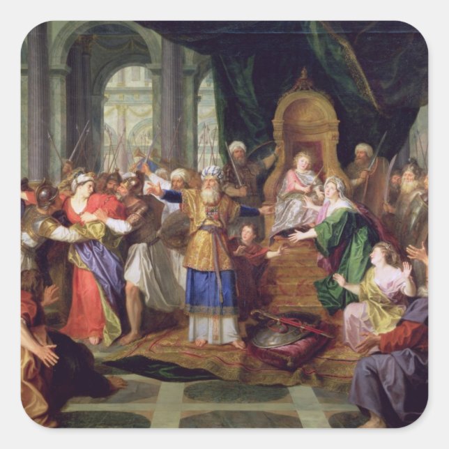 Athaliah Expelled from the Temple, c.1697 (oil on Square Sticker (Front)