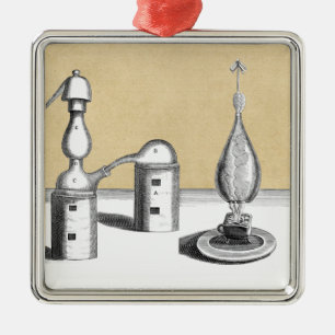 Athanor Alchemy Furnace and Alembic Flask Metal Tree Decoration