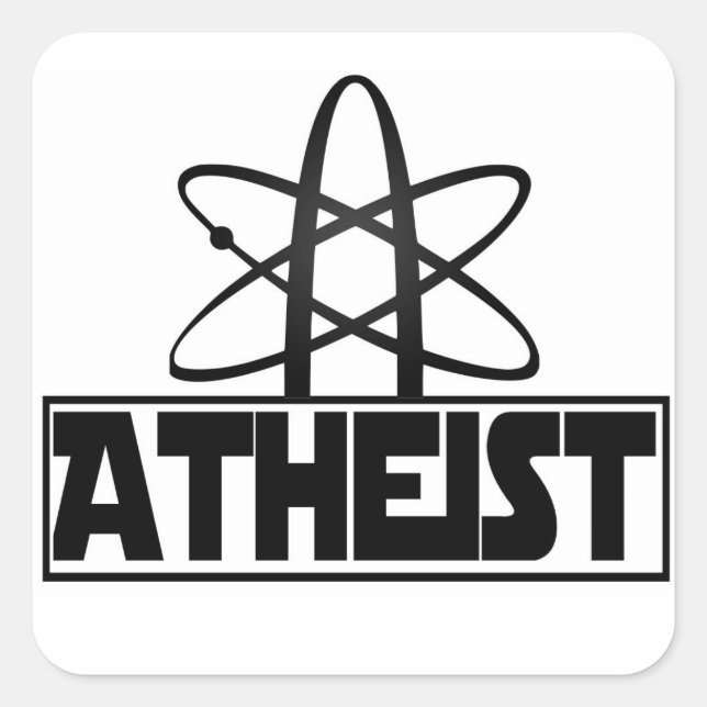 atheism sign square sticker (Front)