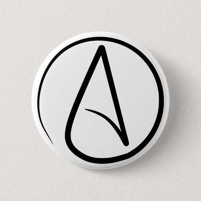 Atheism Symbol 6 Cm Round Badge (Front)