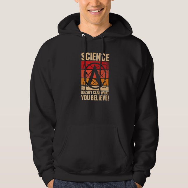 Atheism Symbol Atheist Agnostic Anto Religion Retr Hoodie (Front)