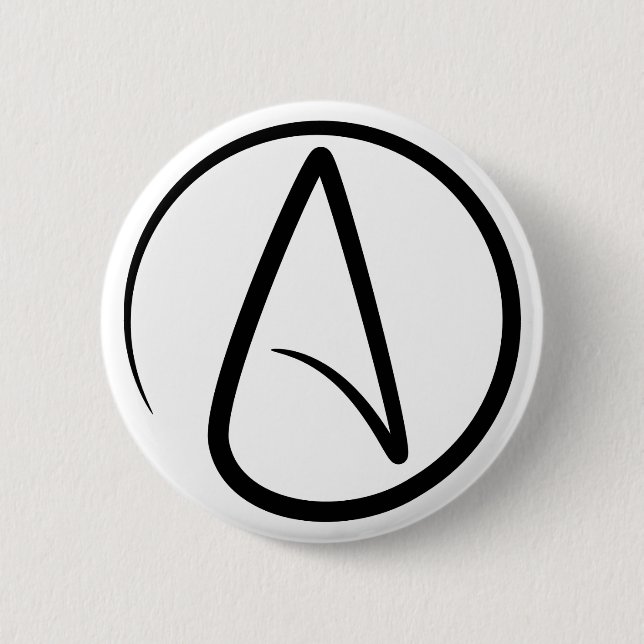 Atheism Symbol - Atheist Sign 6 Cm Round Badge (Front)