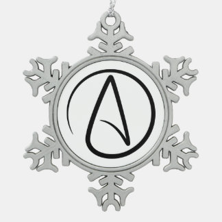 Atheism Symbol - Atheist Sign Snowflake Pewter Christmas Ornament