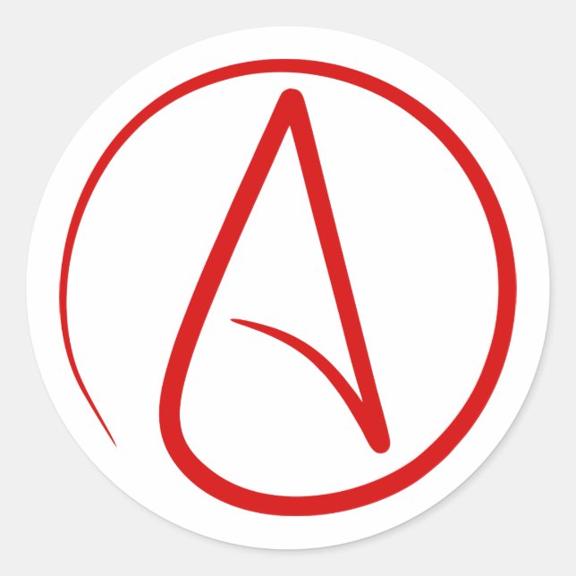 atheism symbol religion classic round sticker (Front)
