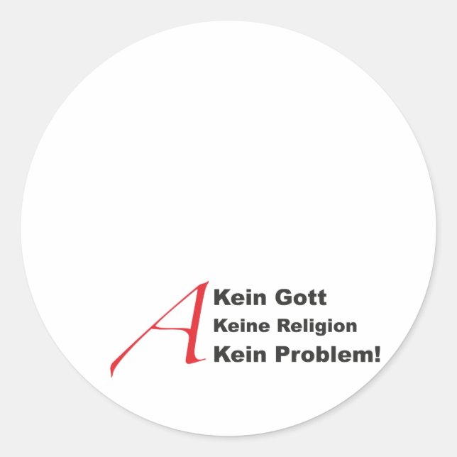 atheist A1 Classic Round Sticker (Front)