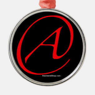 Atheist A Red on Black Ornament Framed